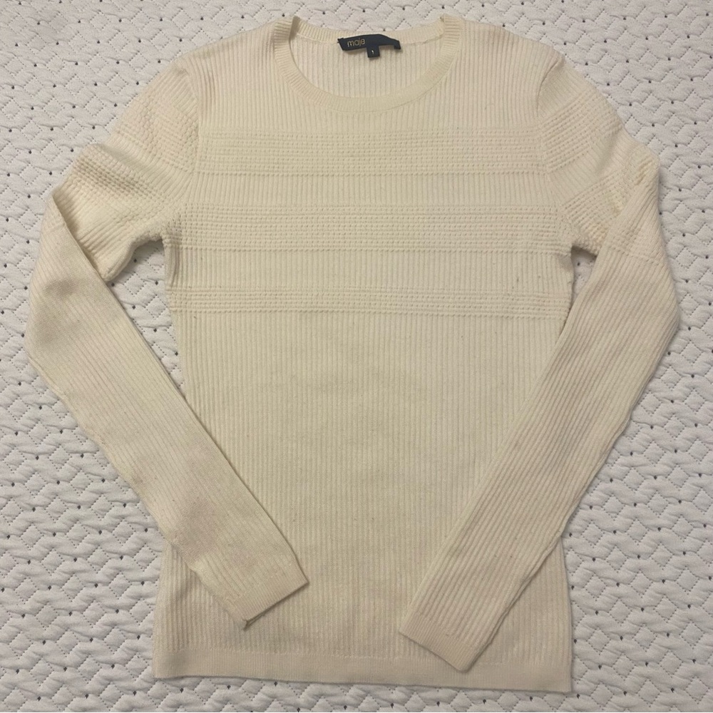 Maje cream knit sweater size 1